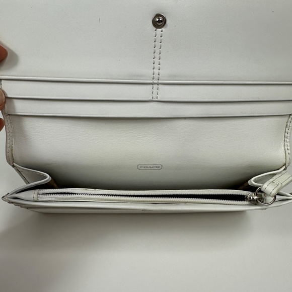 Coach Slim Trifold Wallet leather In Color Ivory - Picture 11 of 13